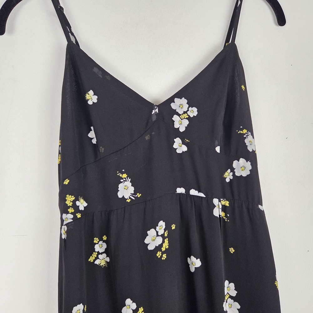 Bardot Black Yellow Ditsy Floral Tiered Ruffle Midi Dress Size 4 Coquette Fairy - Picture 3 of 10